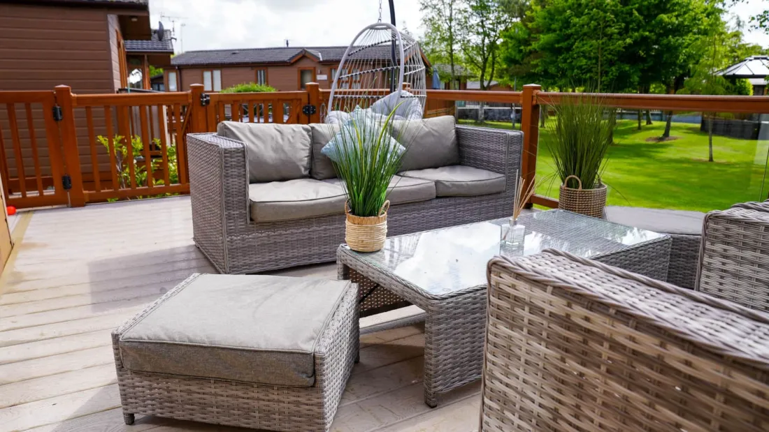 Private outdoor seating on the decking